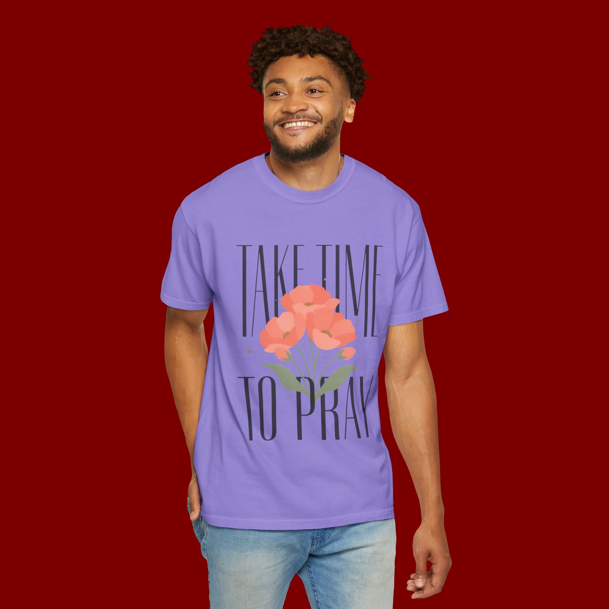 Take Time to Pray Floral T-Shirt — Christian Faith Graphic Tee