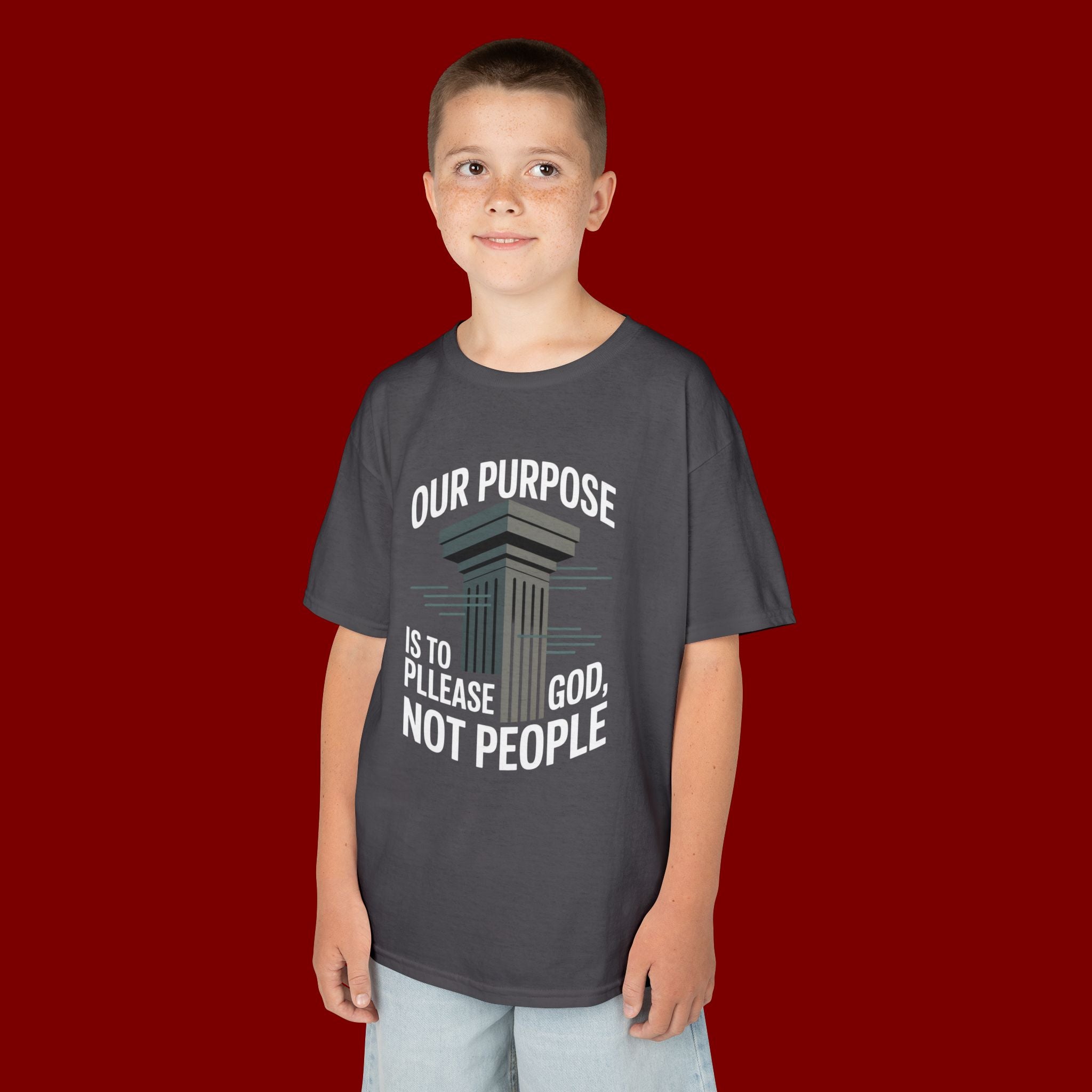 Kids T-Shirt — "Our Purpose Is To Please God, Not People" Faith Graphic Tee