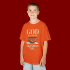 Kids Tee — "God Will Never Abandon You" Faith Graphic