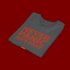 Youth Tee — "Never Panic Just Pray" Retro Sunset Kids T-Shirt