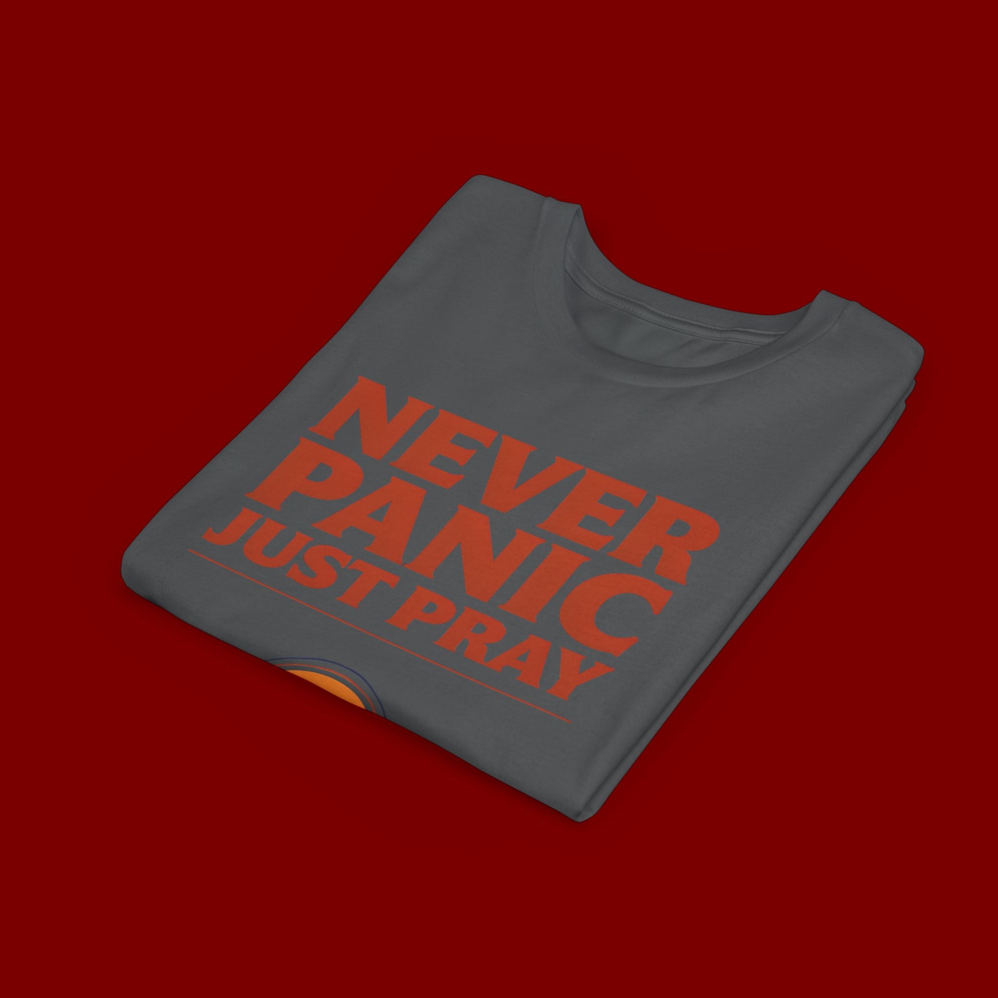 Youth Tee — "Never Panic Just Pray" Retro Sunset Kids T-Shirt