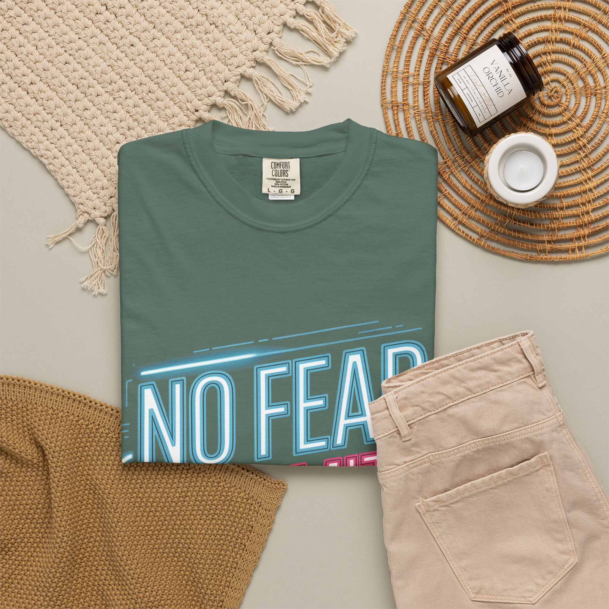 No Fear No Limits No Excuses Neon Graphic T-Shirt