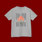 Kids Tee — "Take Time to Pray" Floral Christian Shirt