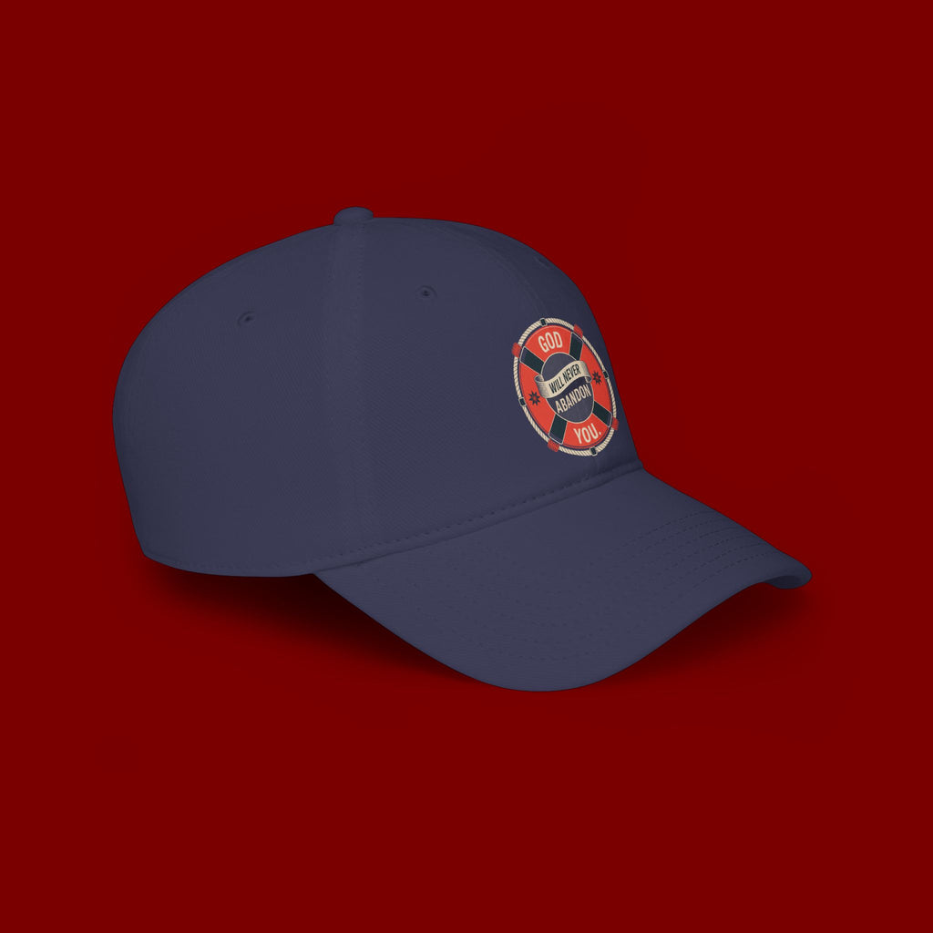 Baseball Cap - "God Will Never Abandon You" Lifesaver Graphic Christian Hat