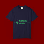 Prayer Tee — "Never Panic Just Pray" Graphic T-Shirt