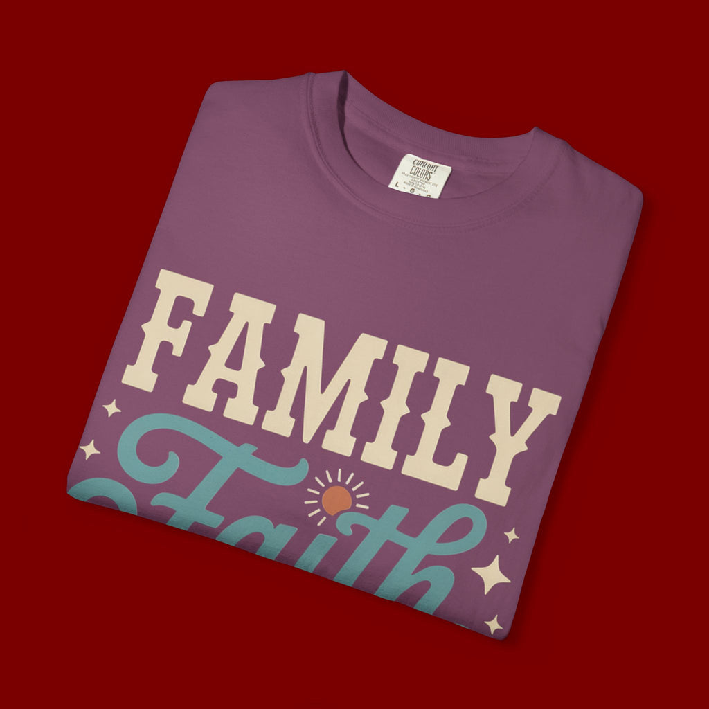 Family Faith Friends T-Shirt — Retro Christian Inspirational Tee