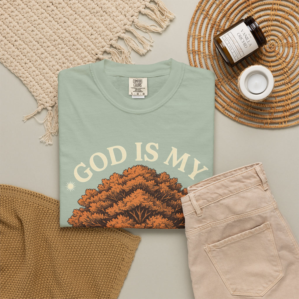 God Is My Strength T-Shirt — Tree Faith Graphic Tee