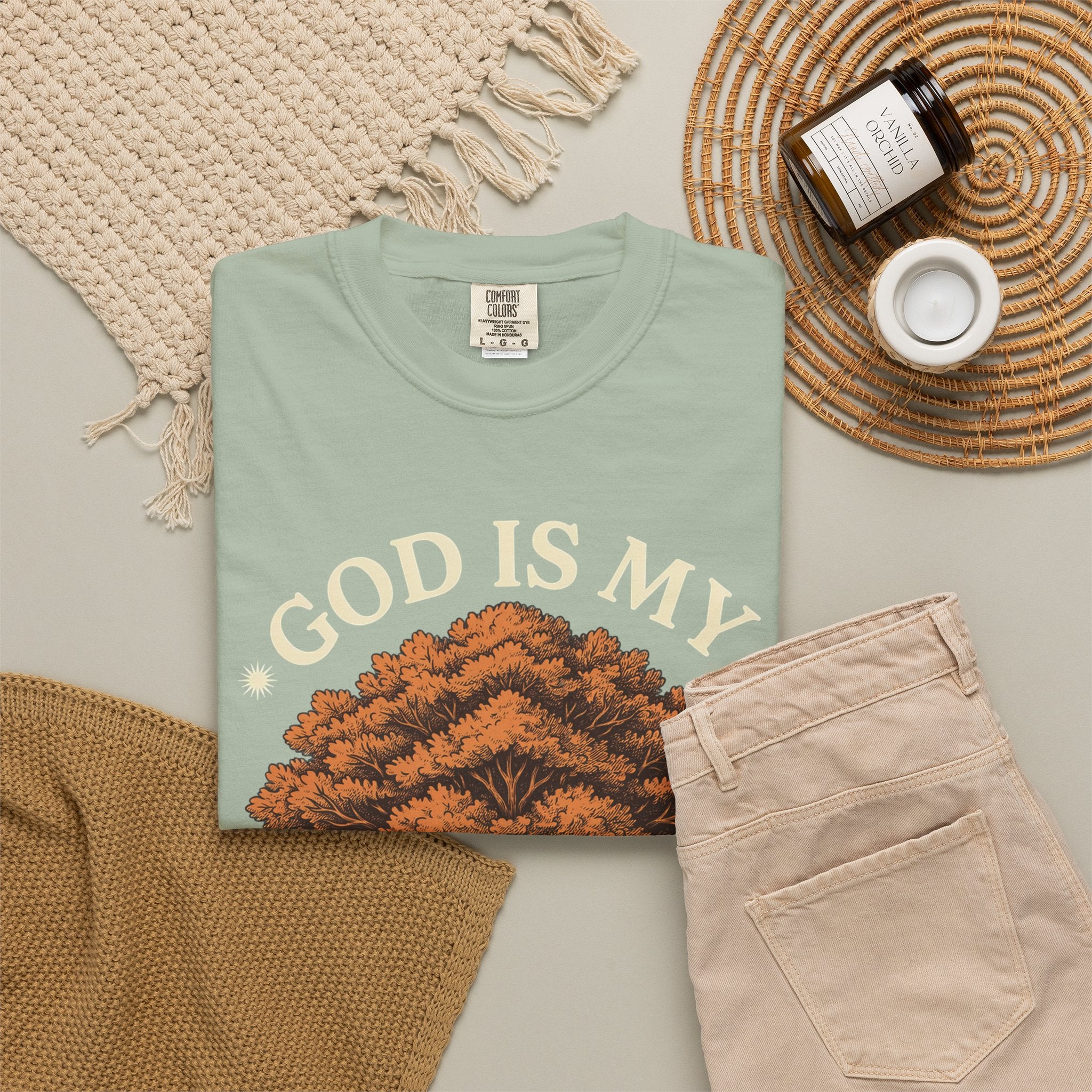 God Is My Strength T-Shirt — Tree Faith Graphic Tee