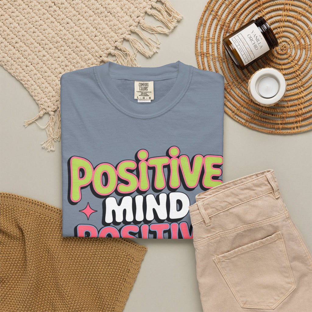 Positive Mind Positive Vibes Positive Life T-Shirt — Retro Smile Graphic Tee
