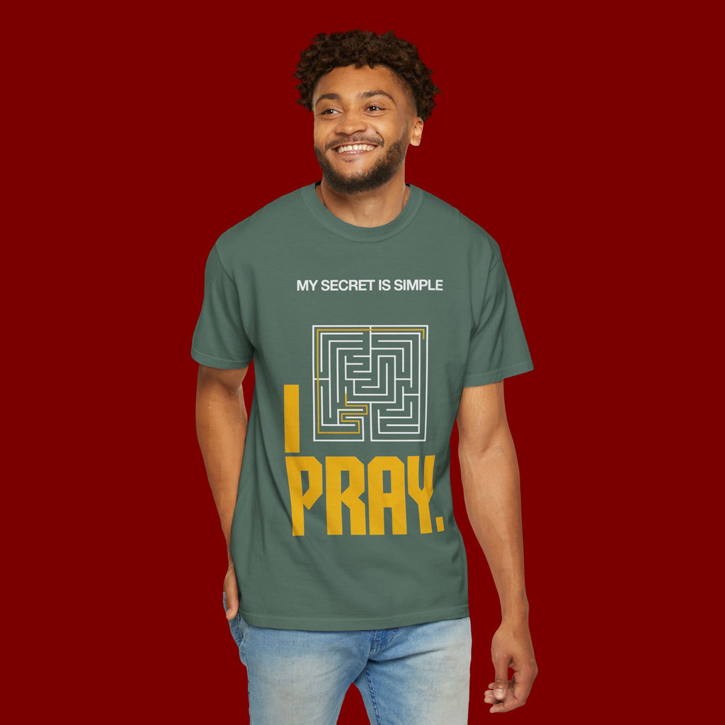 I Pray Maze T-Shirt — "My Secret Is Simple" Christian Faith Tee