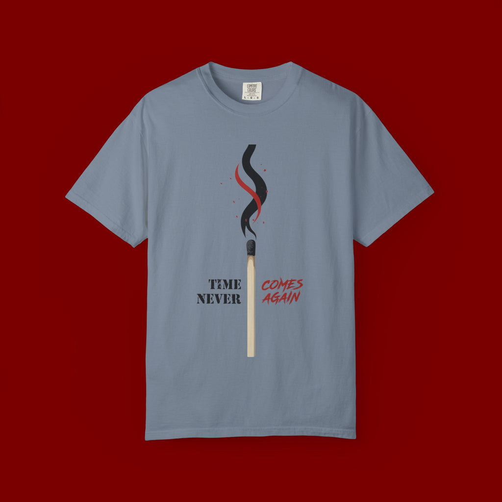 Matchstick Graphic T-Shirt — “Time Never Comes Again” Vintage-Inspired Tee