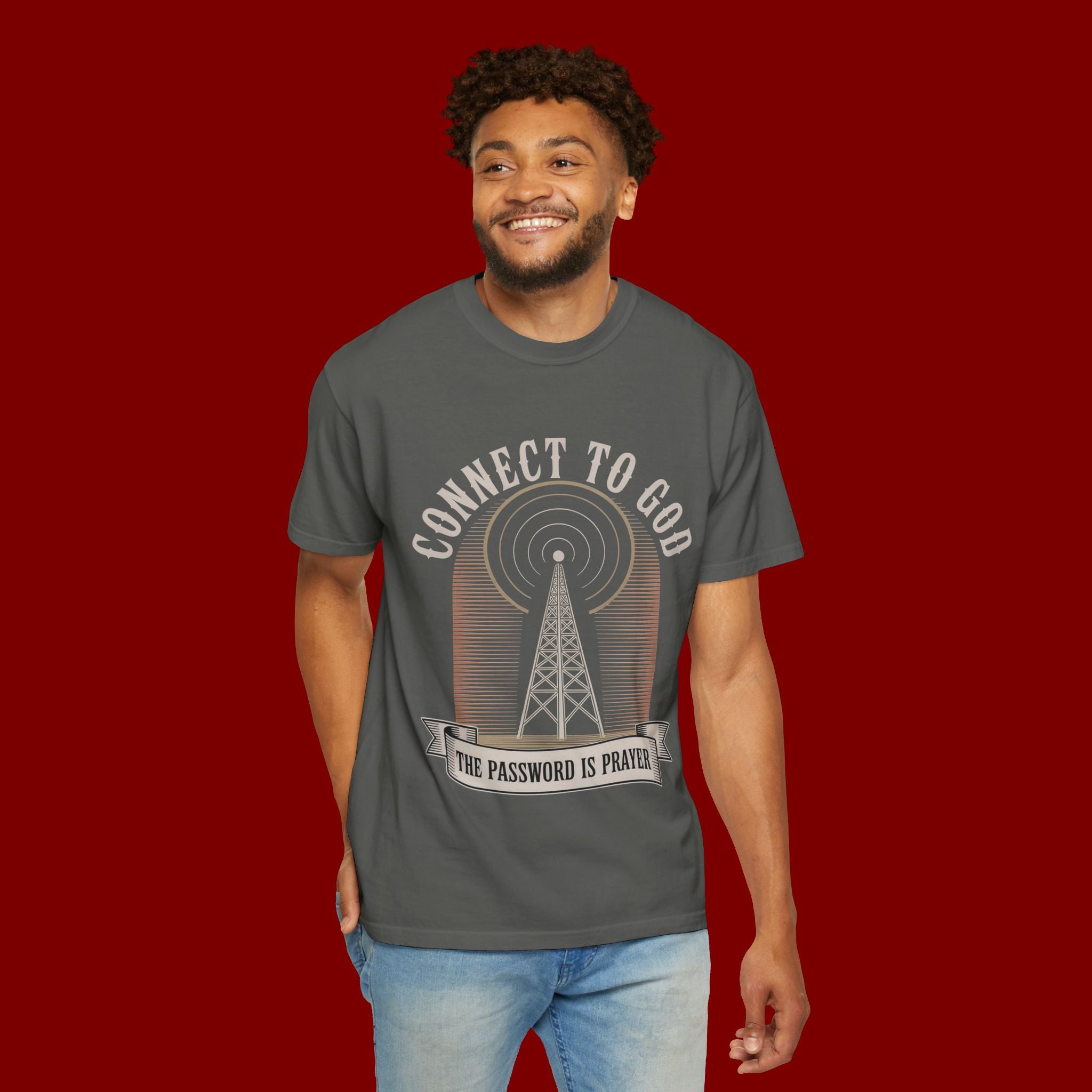 Connect to God T-Shirt — "The Password Is Prayer" Christian Faith Graphic Tee
