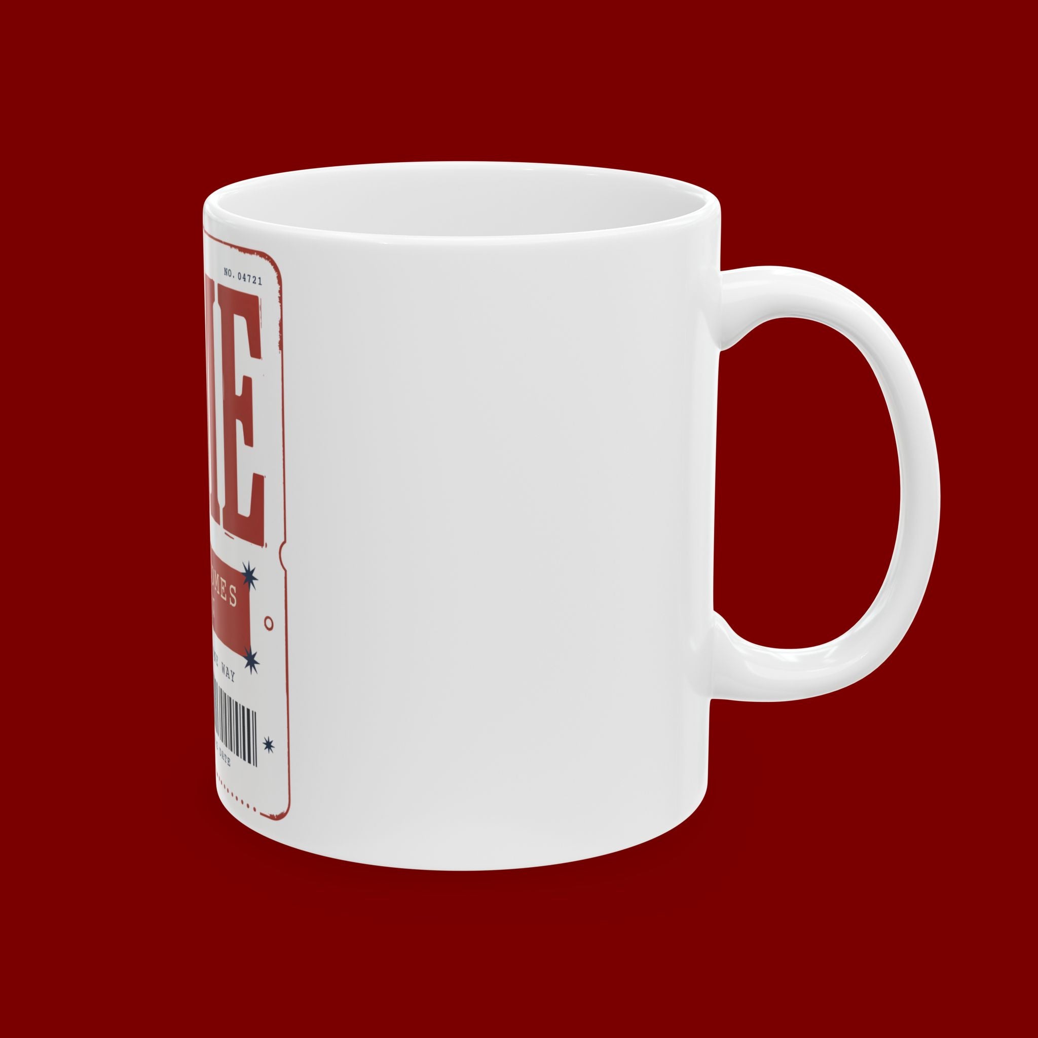 Time Ticket Ceramic Mug – "Time Never Comes Again" Vintage Poster Coffee Cup (11oz, 15oz)