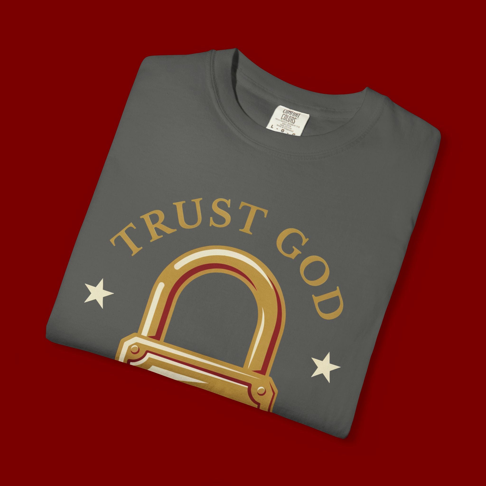 Trust God Lock T-Shirt — Christian Faith Tee “Trust God No Matter What”