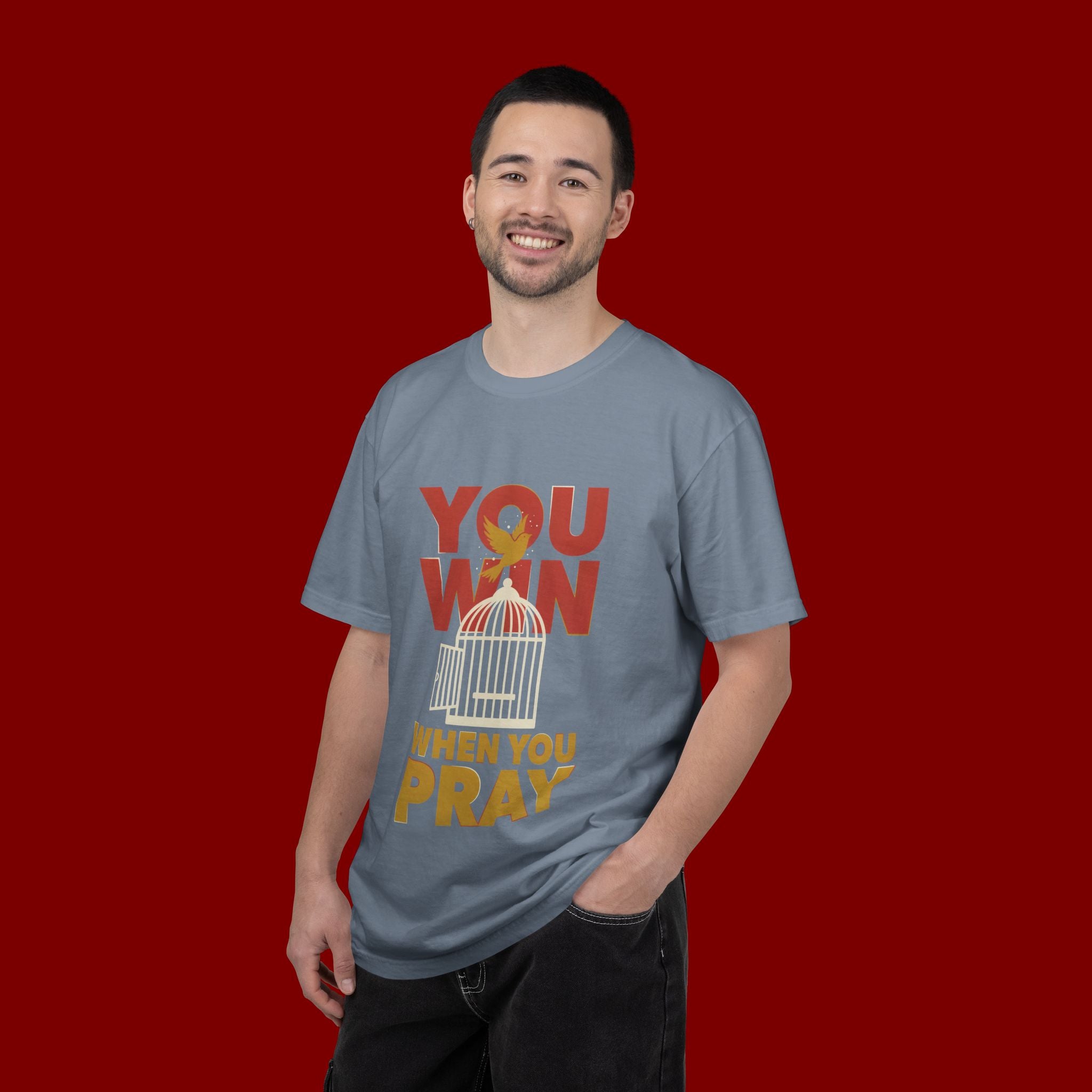 T-Shirt — "You Win When You Pray" Inspirational Faith Graphic Tee