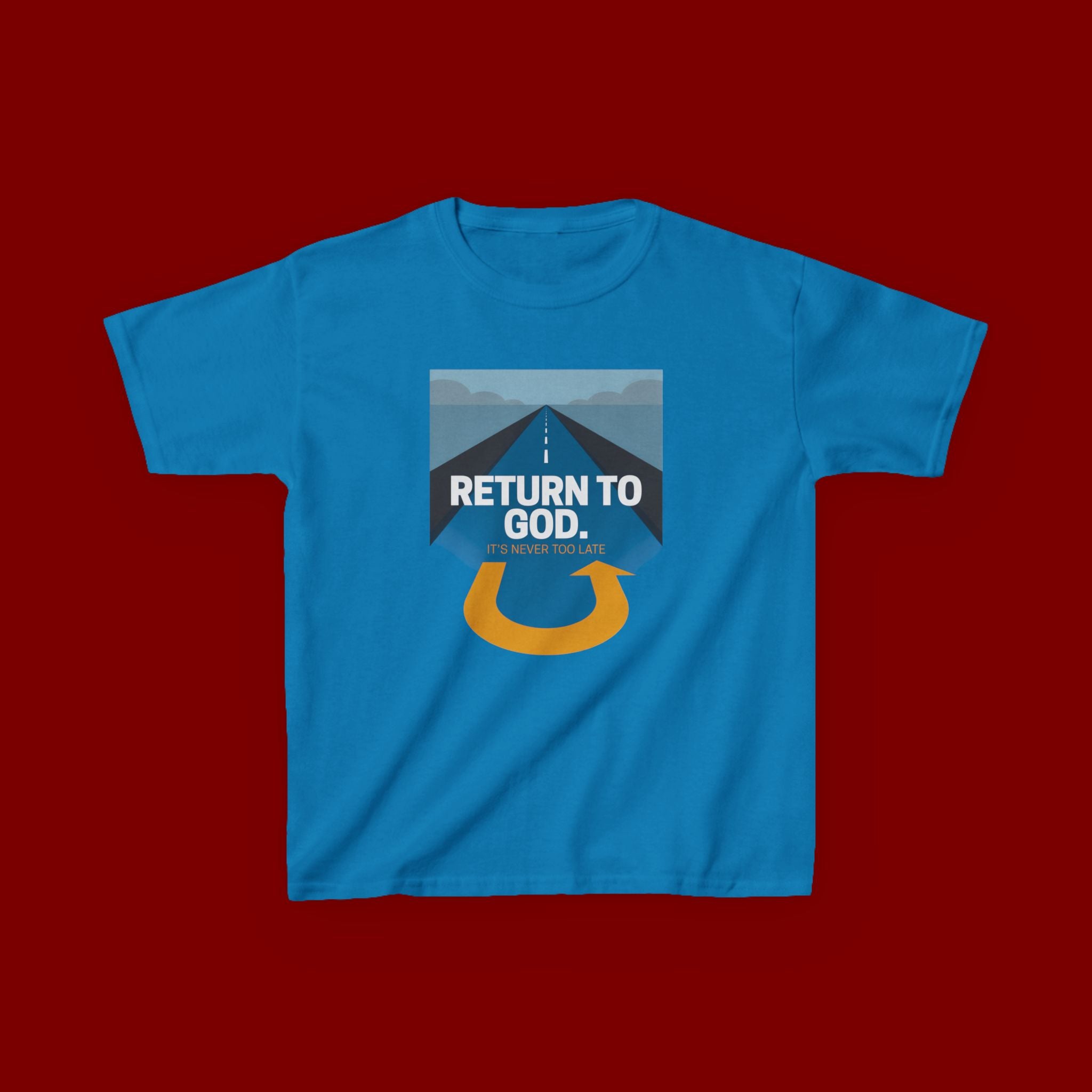 Kids Tee - "Return to God" Roadway Graphic Religious Youth Shirt