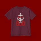 Kids Anchor T‑Shirt – "I'm Nothing Without God" Christian Tee for Boys & Girls