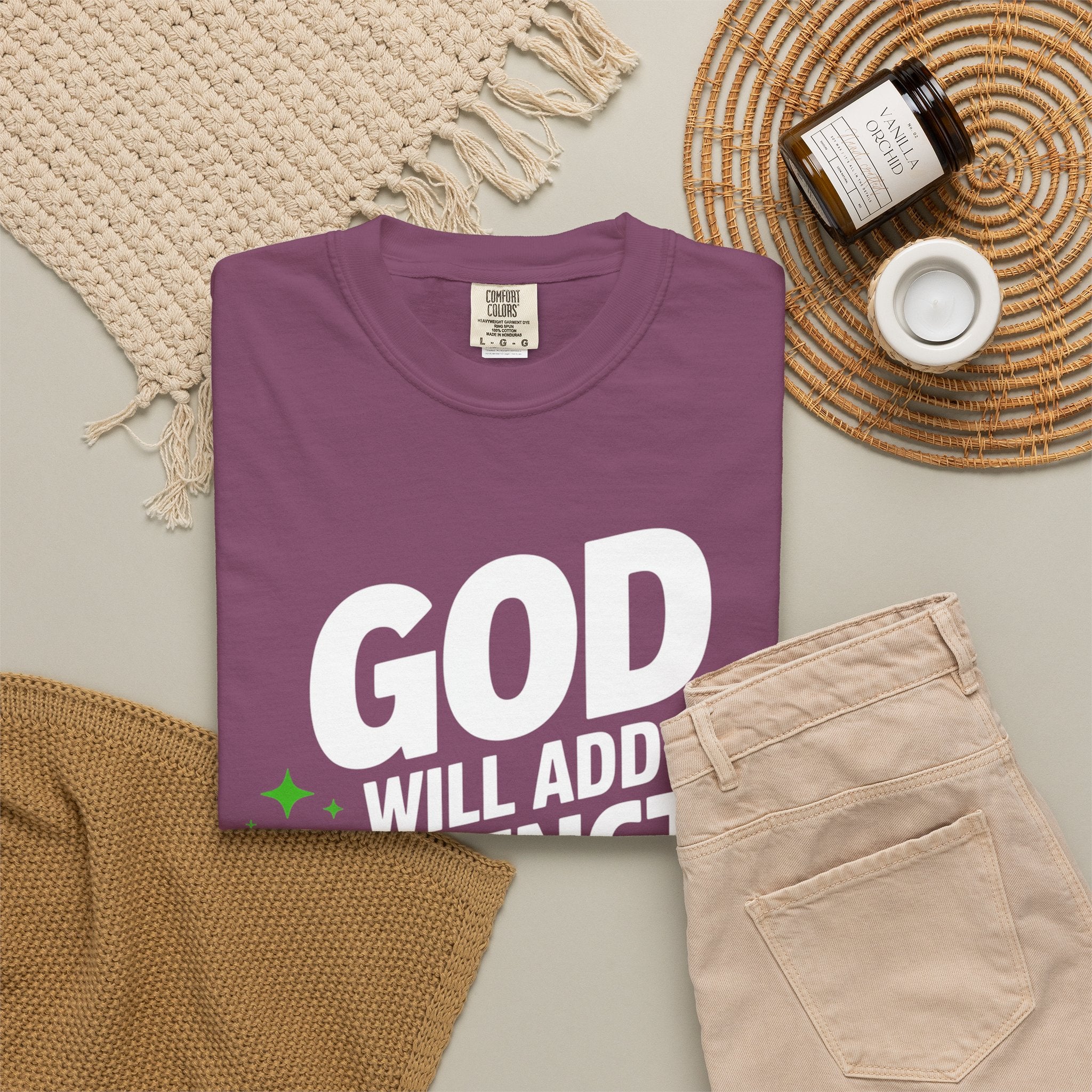 Inspirational T-Shirt — "God Will Add Strength to Your Strength" Christian Faith Tee