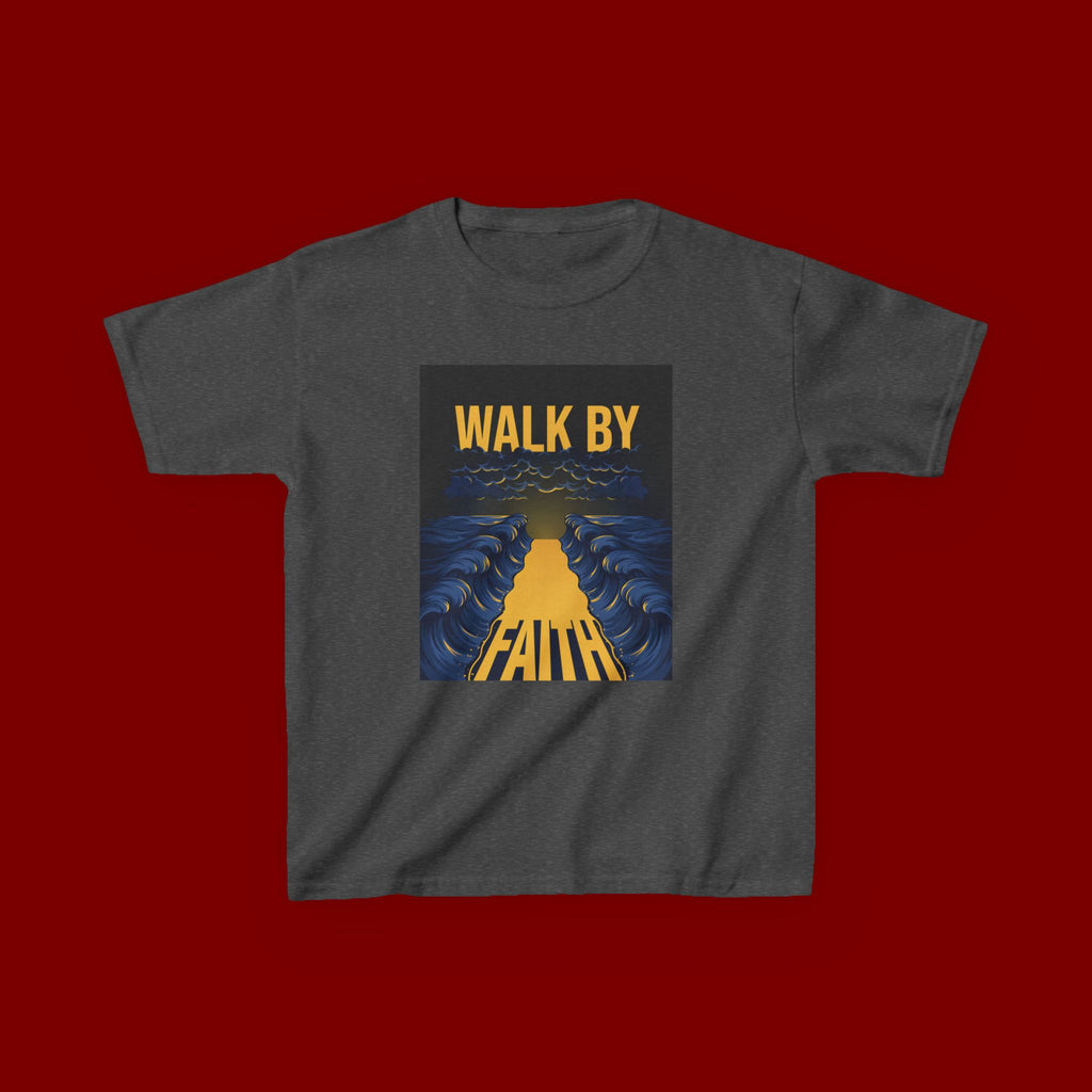 Kids T‑Shirt — "Walk By Faith" Inspirational Graphic Tee for Children