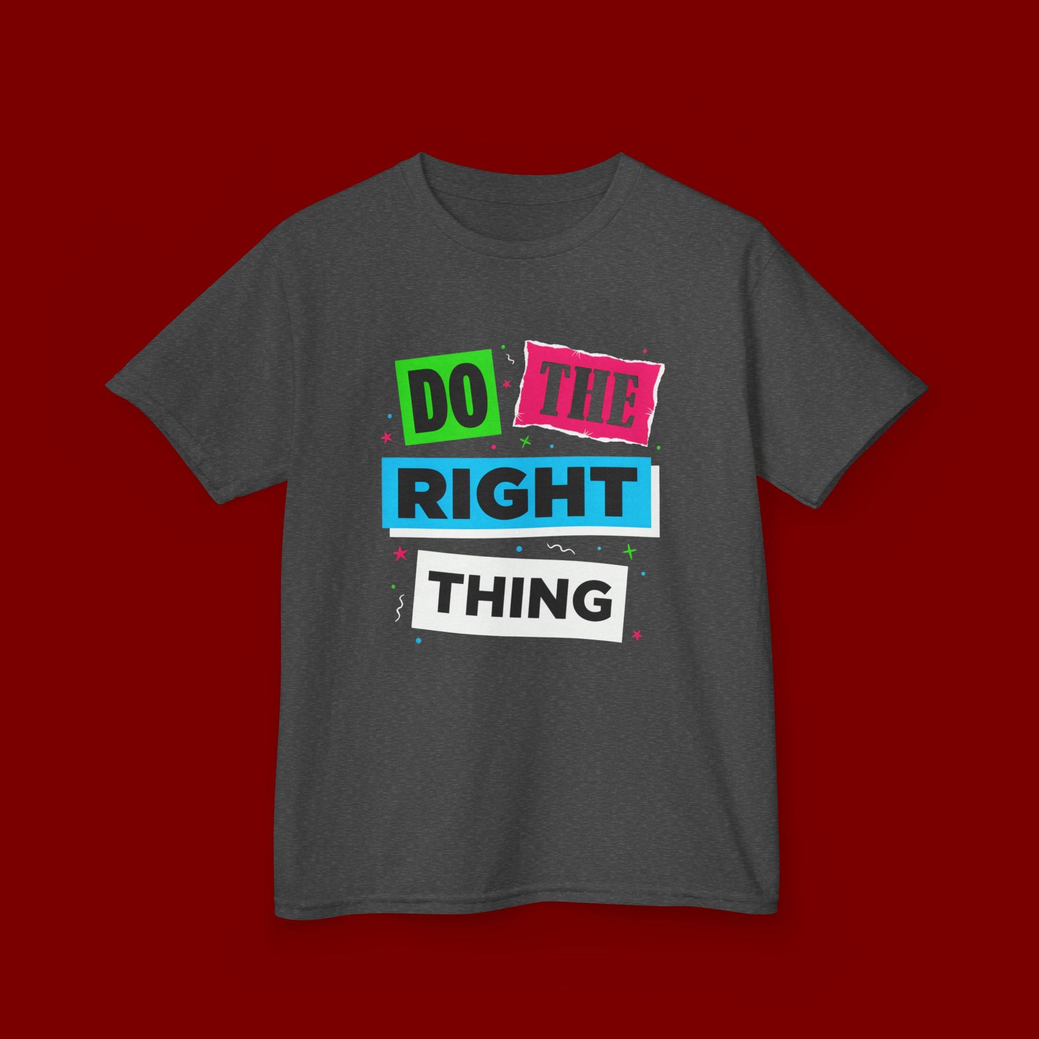 Kids Tee - "Do The Right Thing" Bold Colorblock Graphic