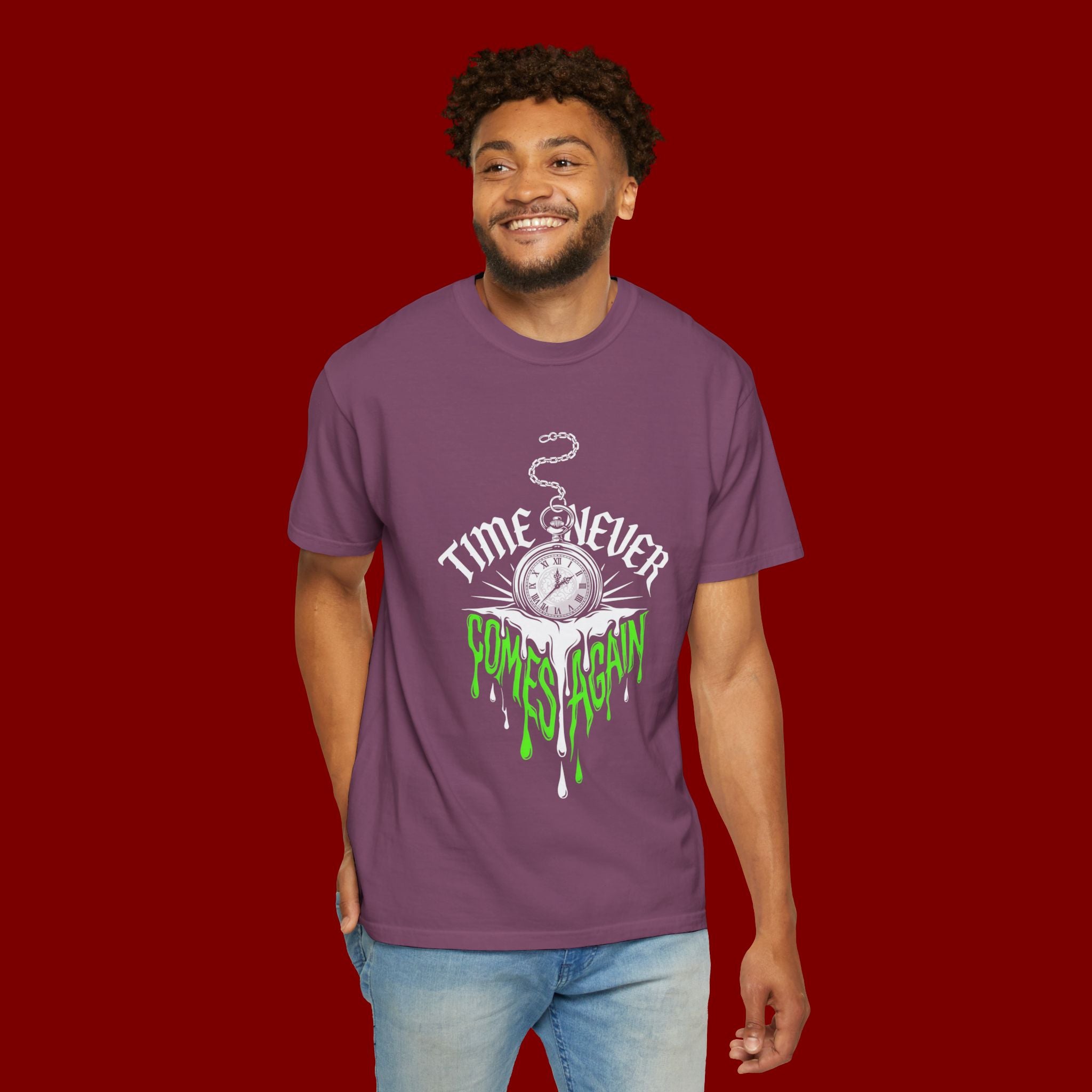 Time Never Comes Again T-Shirt — Vintage Pocket Watch Graphic Tee