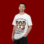 Christian T-Shirt — “My Help Is Only From God, The Creator of Heavens & Earth” Retro Faith Tee