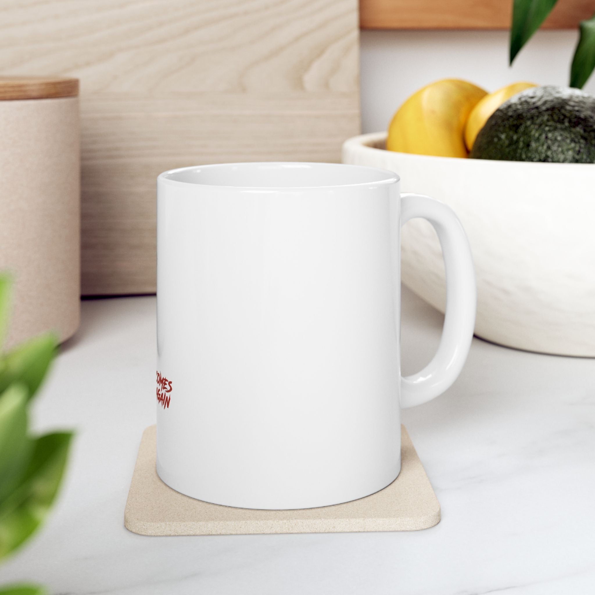Time Never Comes Again Ceramic Mug — Matchstick Smoke Graphic Coffee Cup