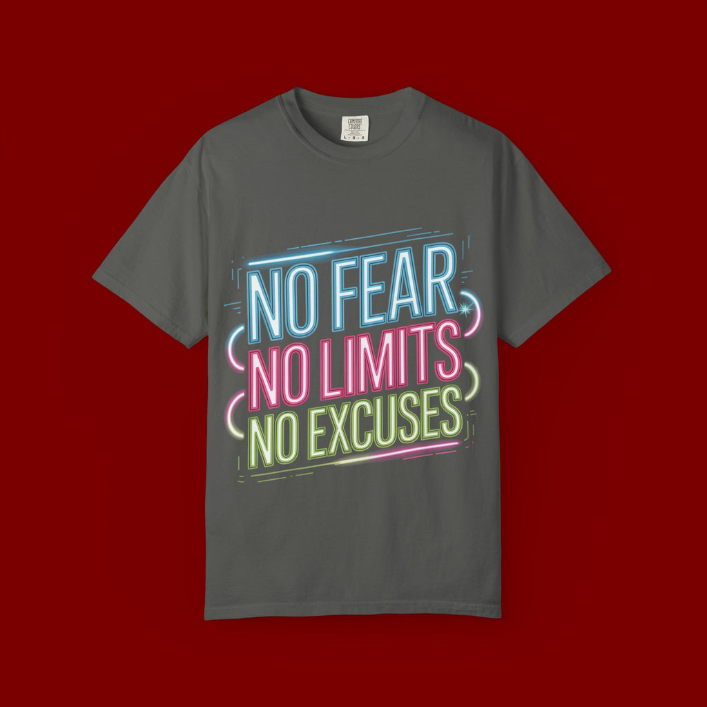 No Fear No Limits No Excuses Neon Graphic T-Shirt