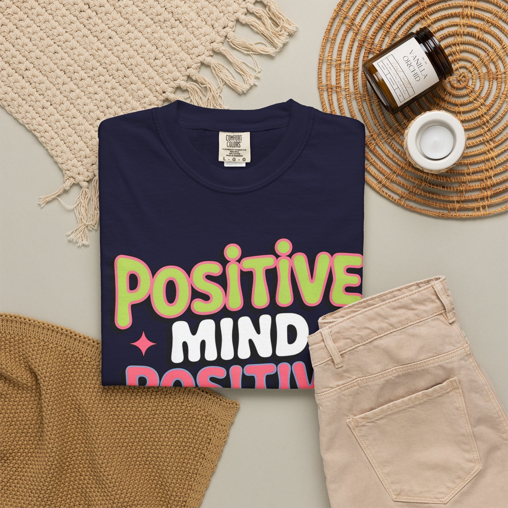 Positive Mind Positive Vibes Positive Life T-Shirt — Retro Smile Graphic Tee