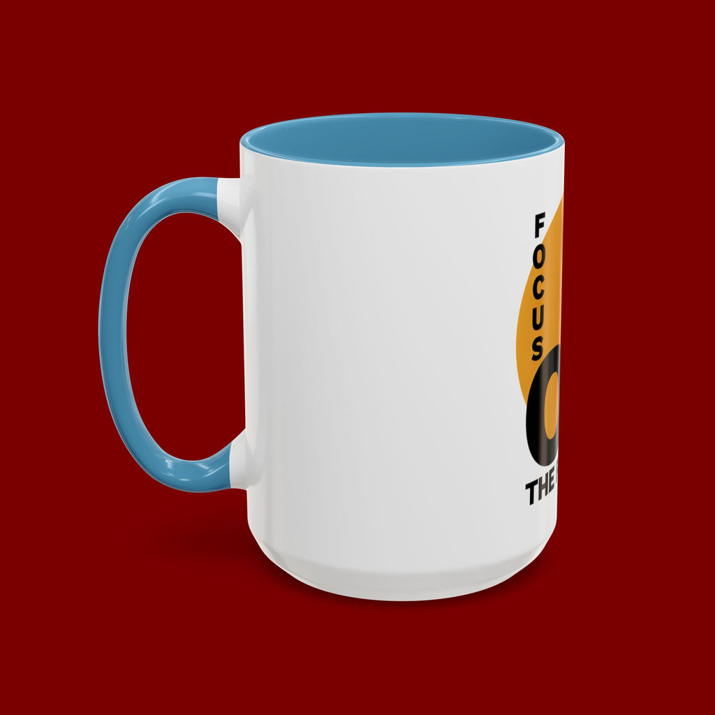 Accent Coffee Mug — "Focus On The Positive" Motivational Mug