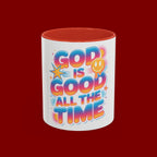 God Is Good All The Time Accent Coffee Mug — Inspirational Christian Coffee Cup (11/15oz)