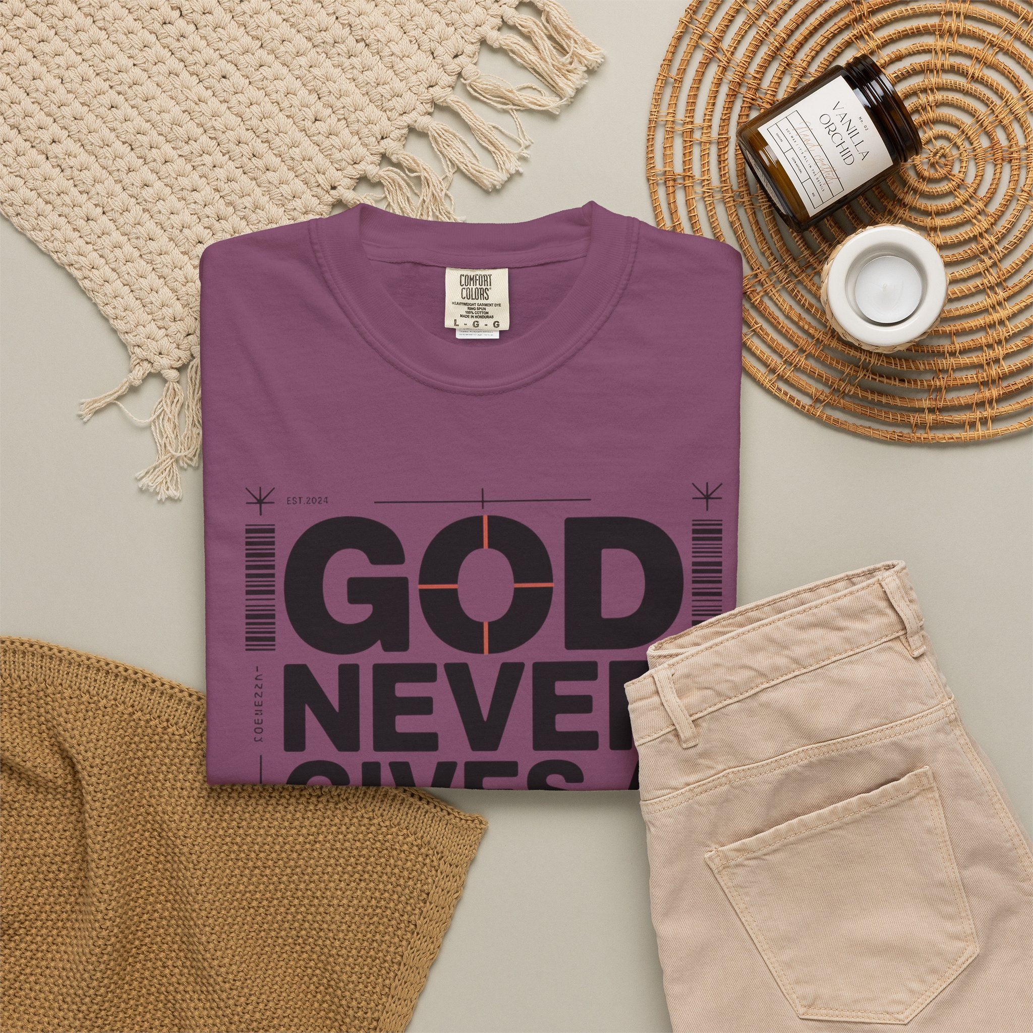 Christian Inspirational T-Shirt — "God Never Gives a Burden You Can't Bear" Motivational Tee