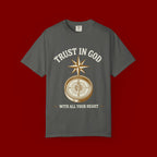 Trust in God Compass T-Shirt — "Trust In God With All Your Heart" Christian Faith Tee