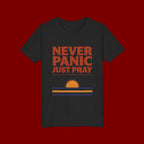 Youth Tee — "Never Panic Just Pray" Retro Sunset Kids T-Shirt