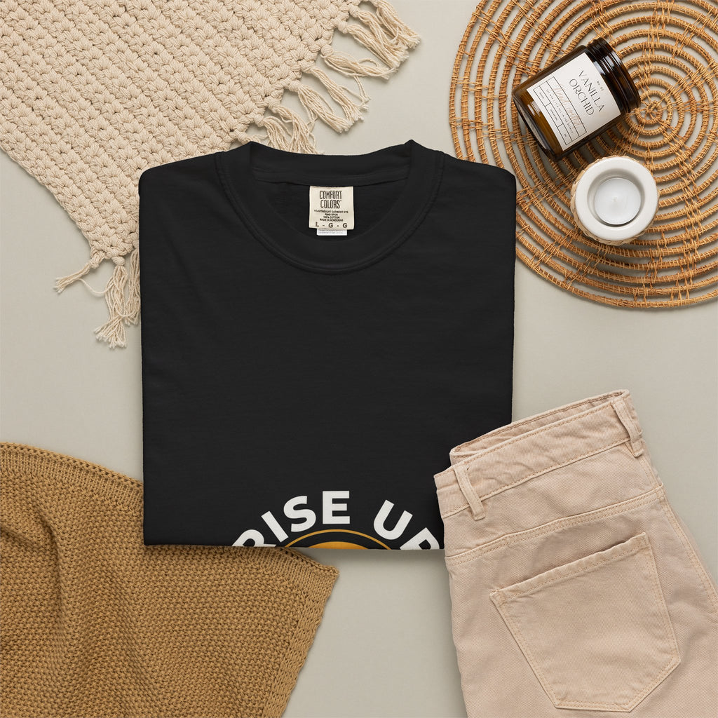 Rise Up and Pray T-Shirt — Spiritual Faith Graphic Tee with Lotus