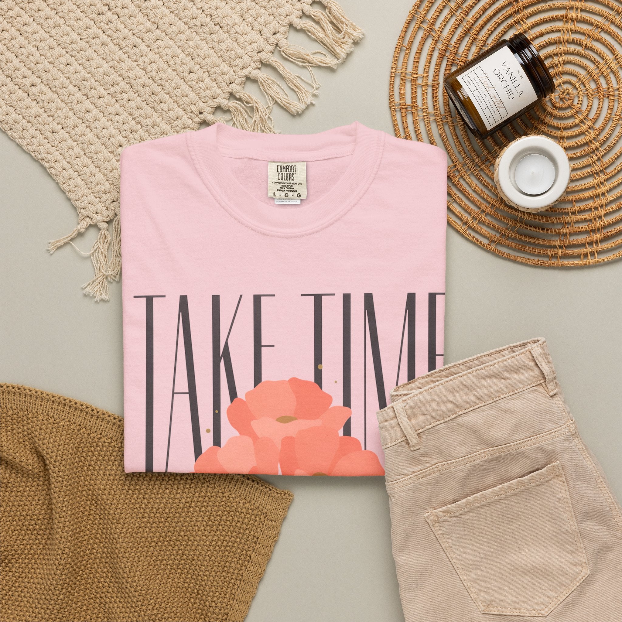 T-Shirt — "Take Time to Pray" Floral Christian Tee