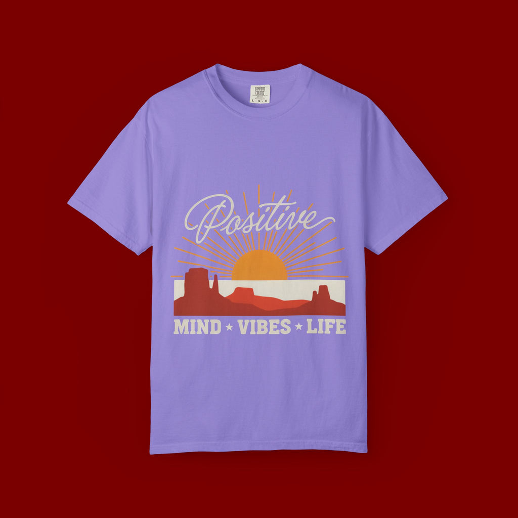 Positive Sunset T-Shirt — "Positive" Mind • Vibes • Life Motivational Tee