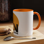Accent Coffee Mug — "Focus On The Positive" Motivational Mug