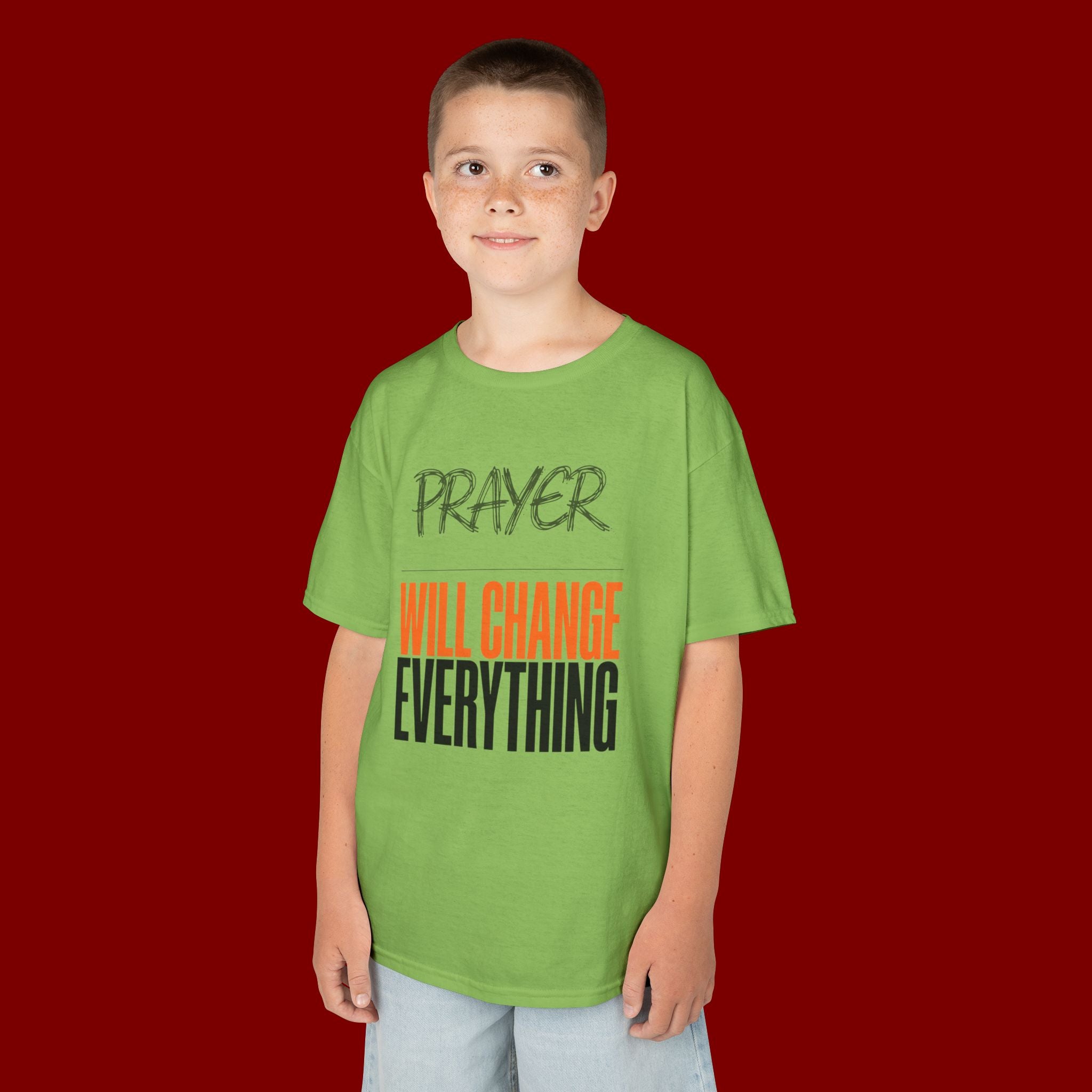 Kids T‑Shirt — "Prayer Will Change Everything" Inspirational Faith Tee
