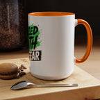 Accent Coffee Mug — "Fueled by Faith Not Fear" Inspirational Ceramic Mug (11/15 oz)