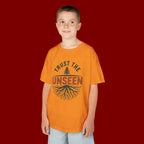 Kids T‑Shirt — "Trust the Unseen" Tree & Roots Inspirational Graphic