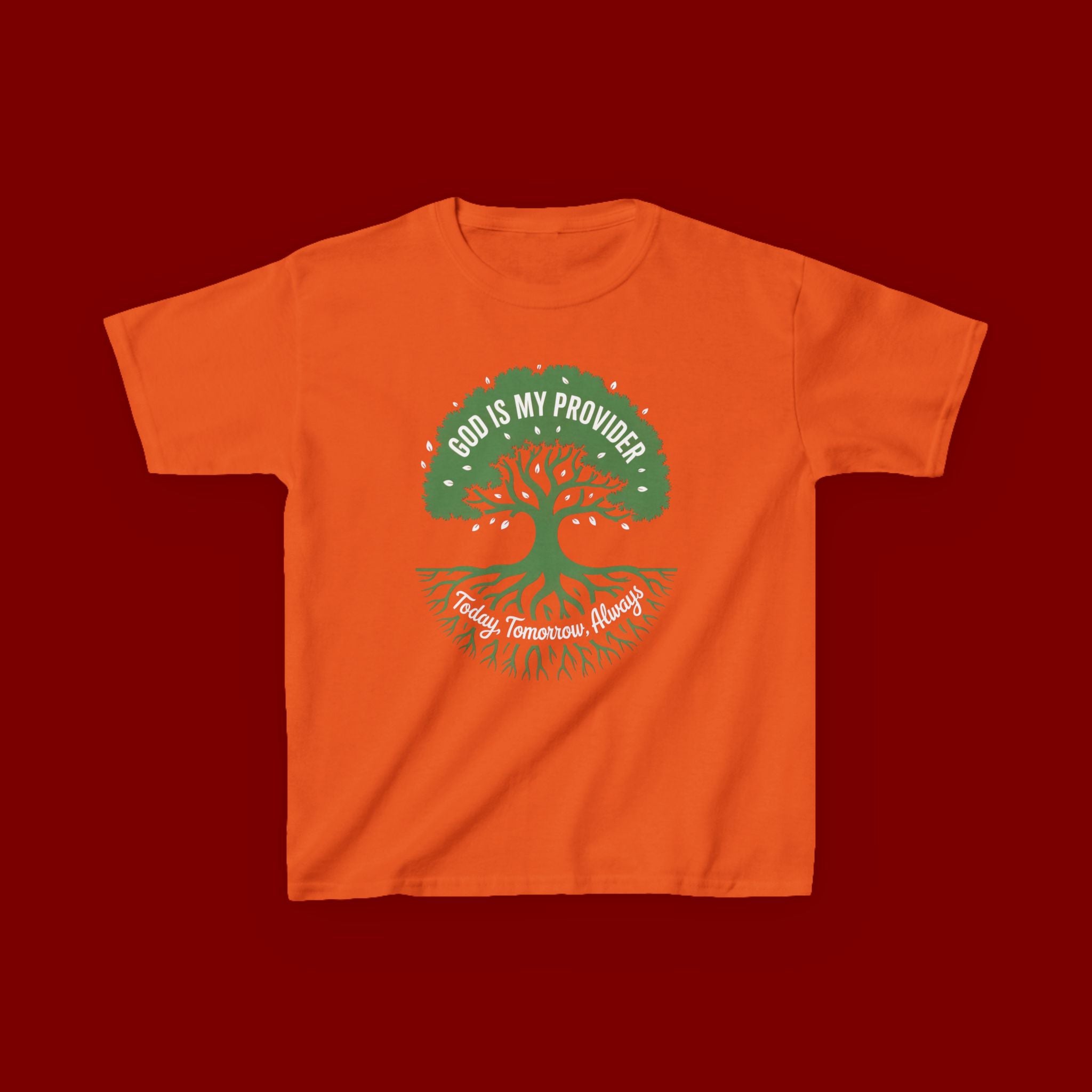 Kids Tee — "God Is My Provider" Tree of Faith Christian Shirt