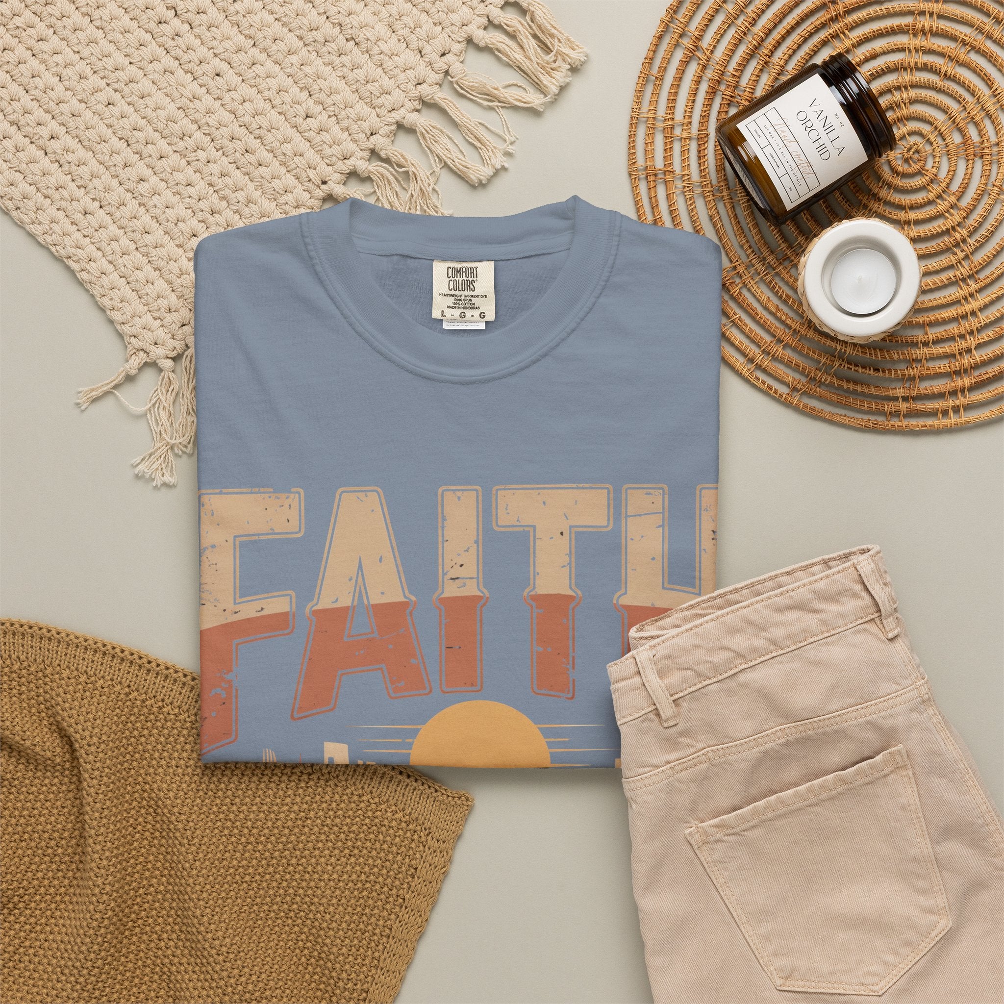 Faith Can Move Mountains T-Shirt — Retro Desert Inspirational Tee