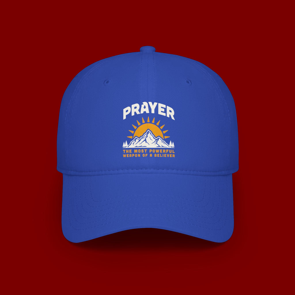 Prayer Sunrise Baseball Cap — Spiritual Faith Hat with Mountain Graphic