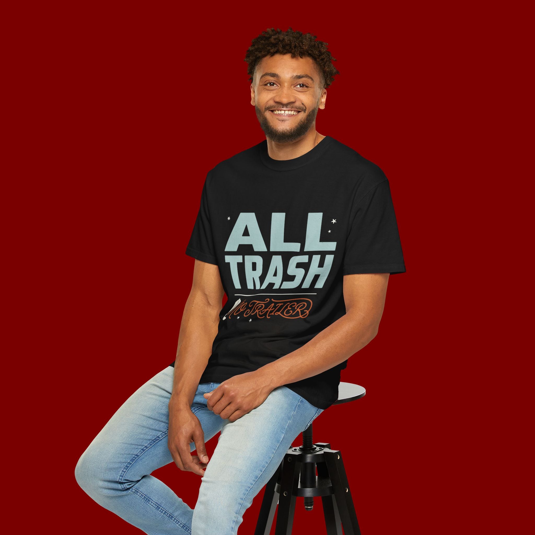 ALL TRASH No Trailer Graphic T-Shirt — Funny Retro Statement Tee