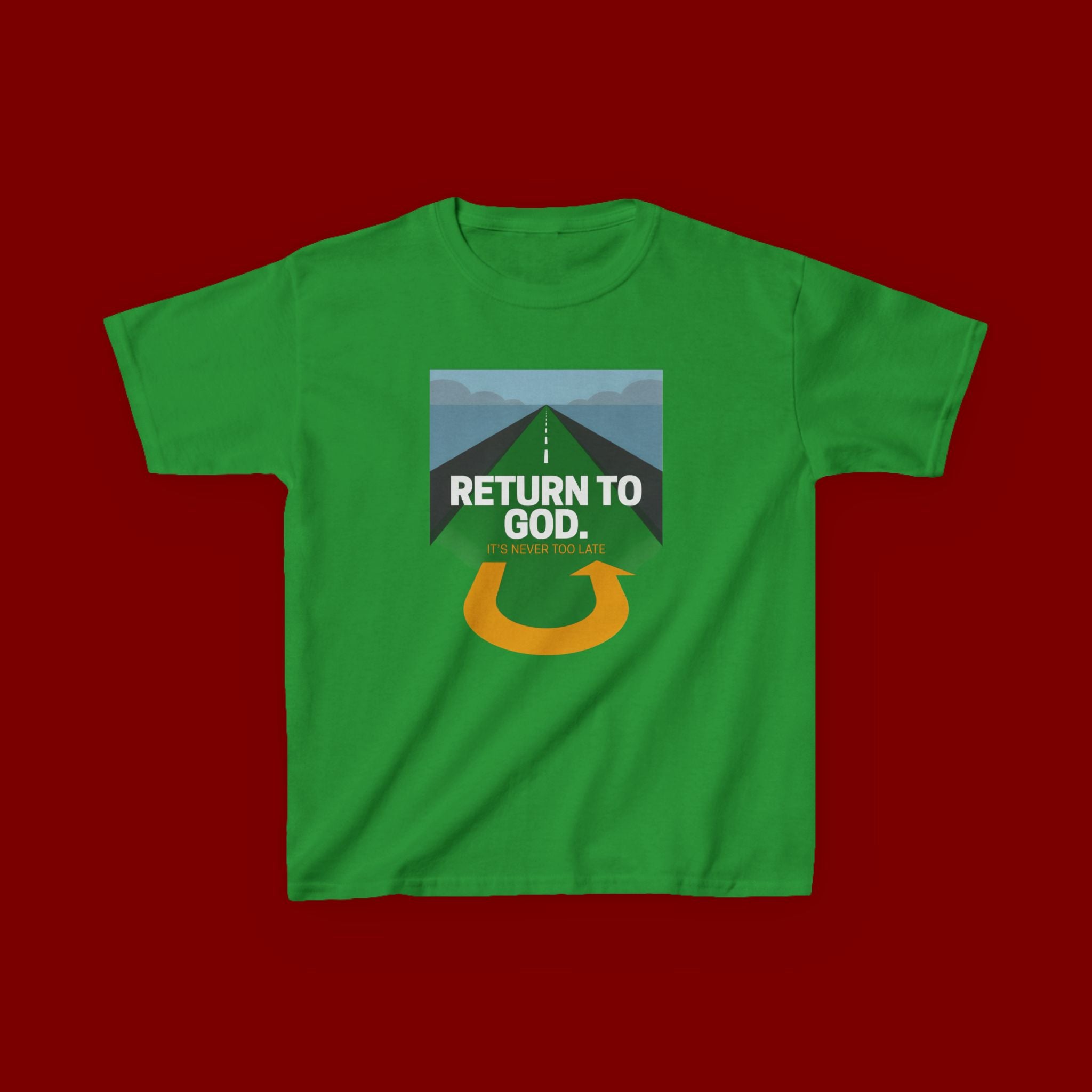 Kids Tee - "Return to God" Roadway Graphic Religious Youth Shirt
