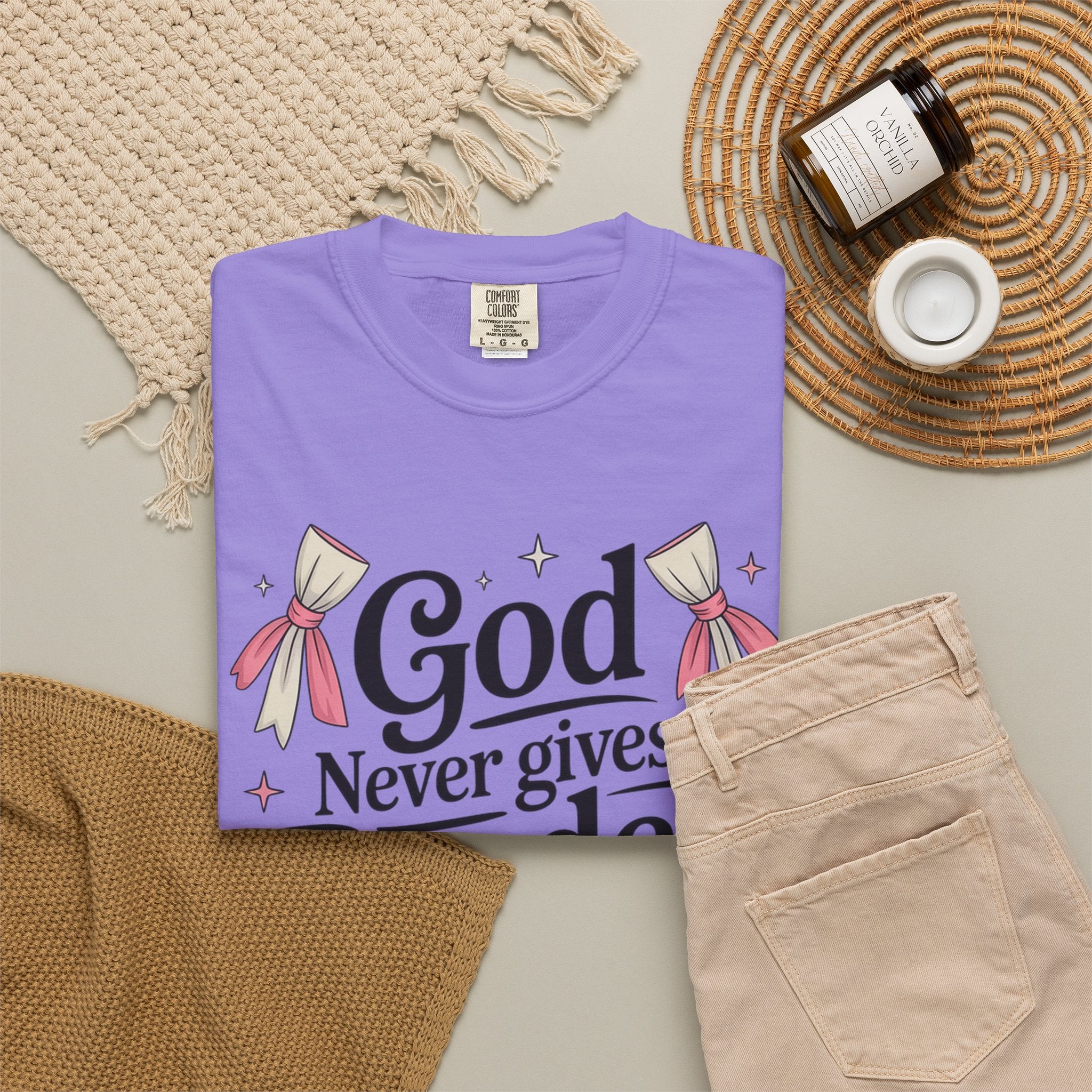 Inspirational 'God Never Gives a Burden You Can't Bear' T-Shirt