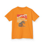 Kids Tee – “You Win When You Pray” Retro Wave Ocean Graphic