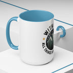 With God All Things Are Possible Accent Coffee Mug — Inspirational Faith Mountain Mug (11/15oz)
