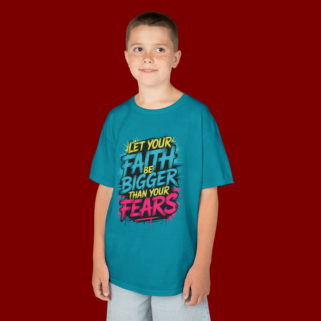 Kids Tee — "Let Your Faith Be Bigger Than Your Fears" Inspirational Graphic